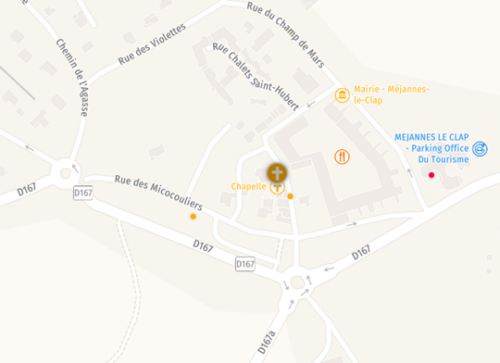 carte chapelle Méjannes le clap